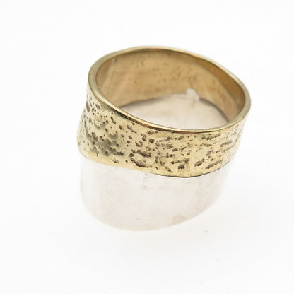 Silpada 925 Sterling Silver 2-Tone Vintage Rain / Shine Ring Size 10.5