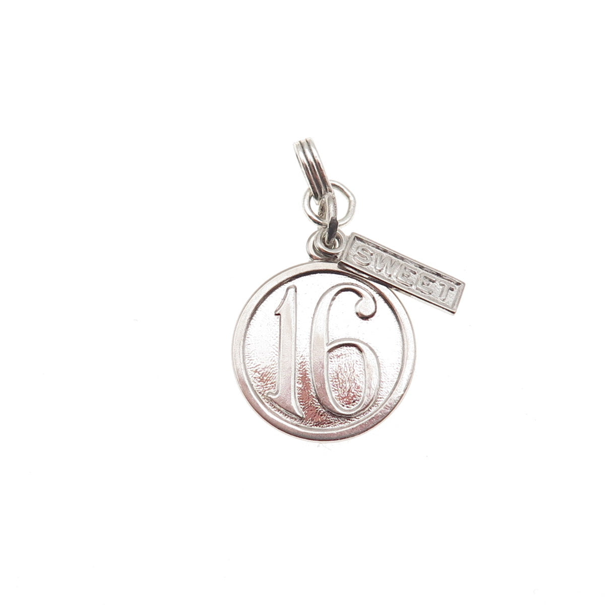 Wells 925 Sterling Silver Vintage Sweet 16 Charm Pendant