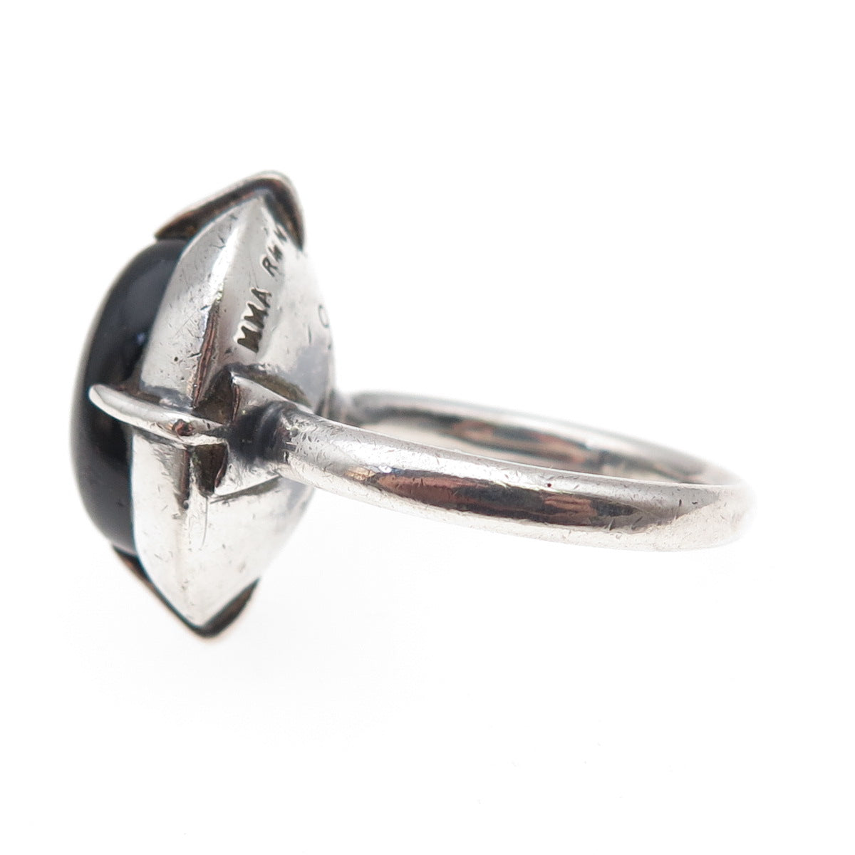 Metropolitan Museum of Art 925 Sterling Silver Vintage Black Onyx Ring Size 8.25