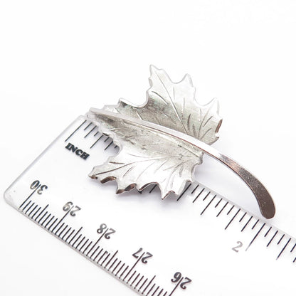 925 Sterling Silver Vintage BEAU Maple Leaf Pin Brooch