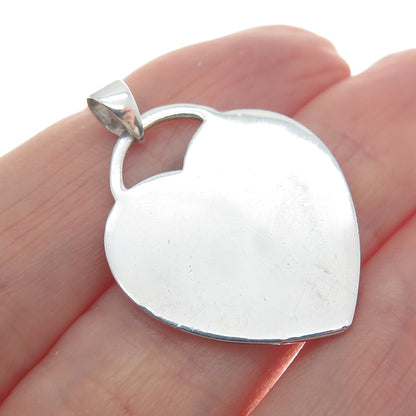 925 Sterling Silver Vintage Grandmothers Heart Charm Pendant