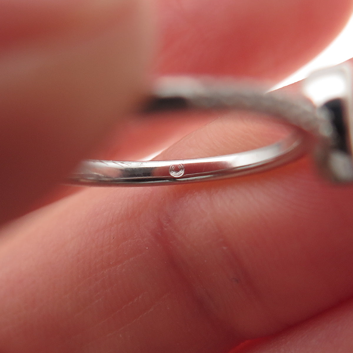 925 Sterling Silver Pear & Round-Cut C Z Bypass Ring Size 7