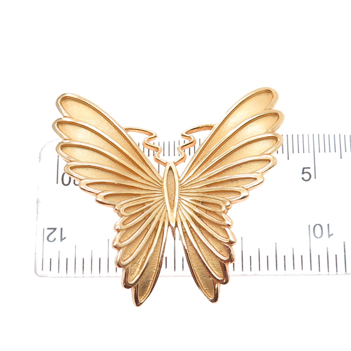 925 Sterling Silver Gold Plated Vintage Butterfly Pin Brooch
