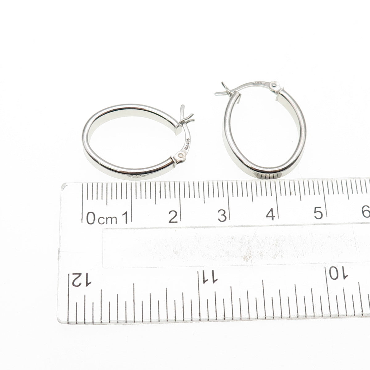 925 Sterling Silver Oval Hoop Earrings
