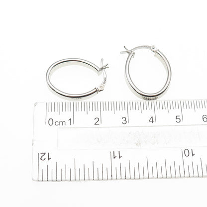 925 Sterling Silver Oval Hoop Earrings