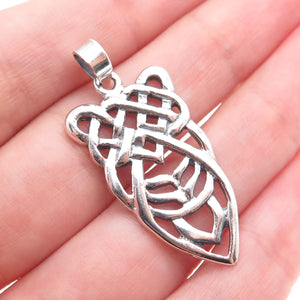 925 Sterling Silver Vintage Celtic Knot Oxidized Charm Pendant