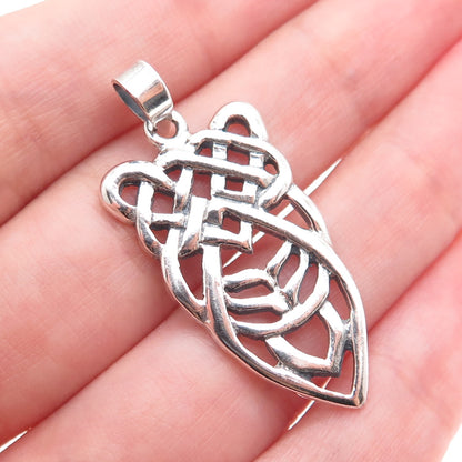 925 Sterling Silver Vintage Celtic Knot Oxidized Charm Pendant