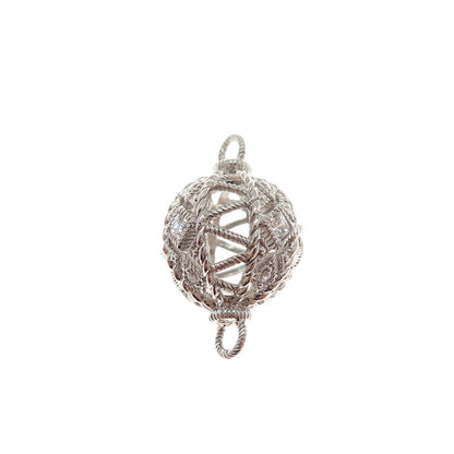 JUDITH RIPKA 925 Sterling Silver C Z Ball Bead Link of Bracelet / Necklace