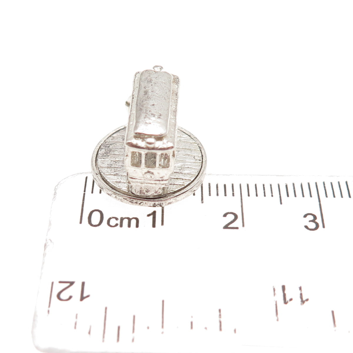 925 Sterling Silver Vintage Cable Car 3D Mini Charm Pendant