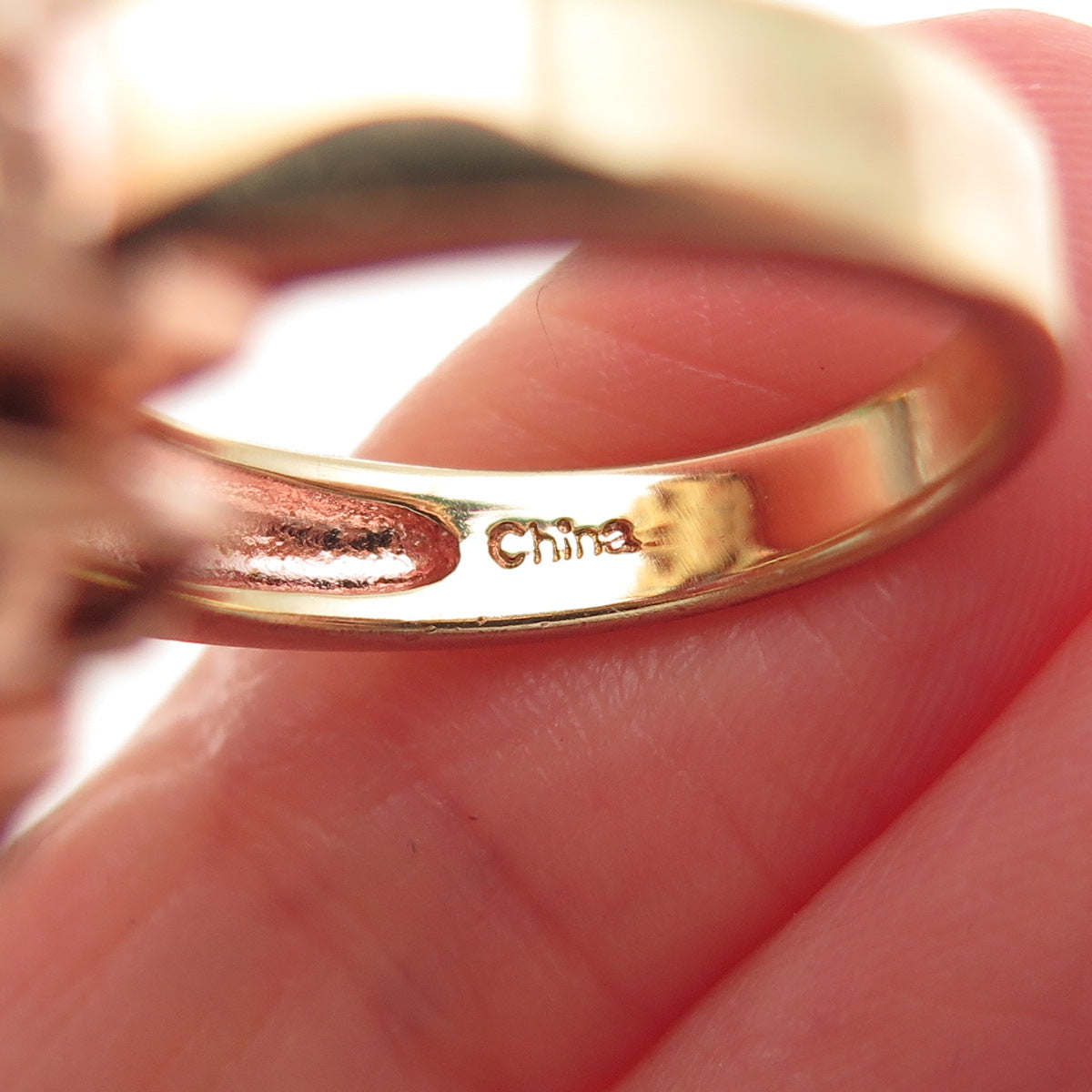 925 Sterling Silver Rose Gold Plated Real Multi-Color Tourmaline Ring Size 7