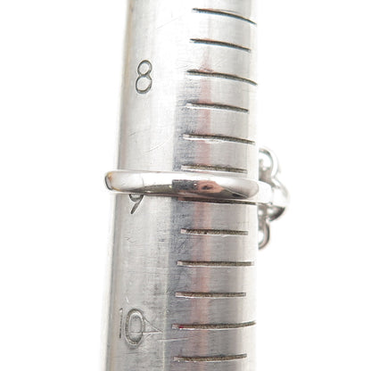 925 Sterling Silver Round & Tapered Baguette-Cut C Z Floral Ring Size 9