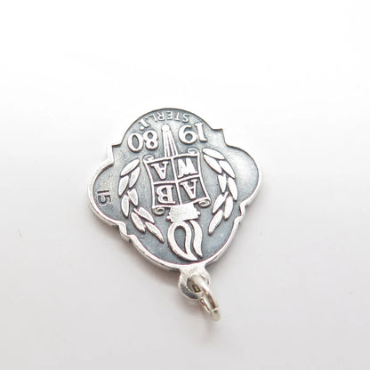 ABWA 925 Sterling Silver Vintage 1980 Enamel "Project Choice" Scales Pendant