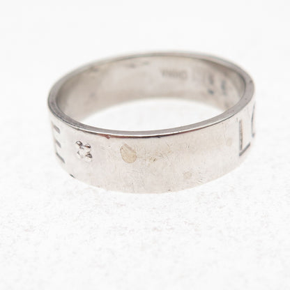 Ross Simons 925 Sterling Silver Real Diamond Love Band Ring Size 8.25