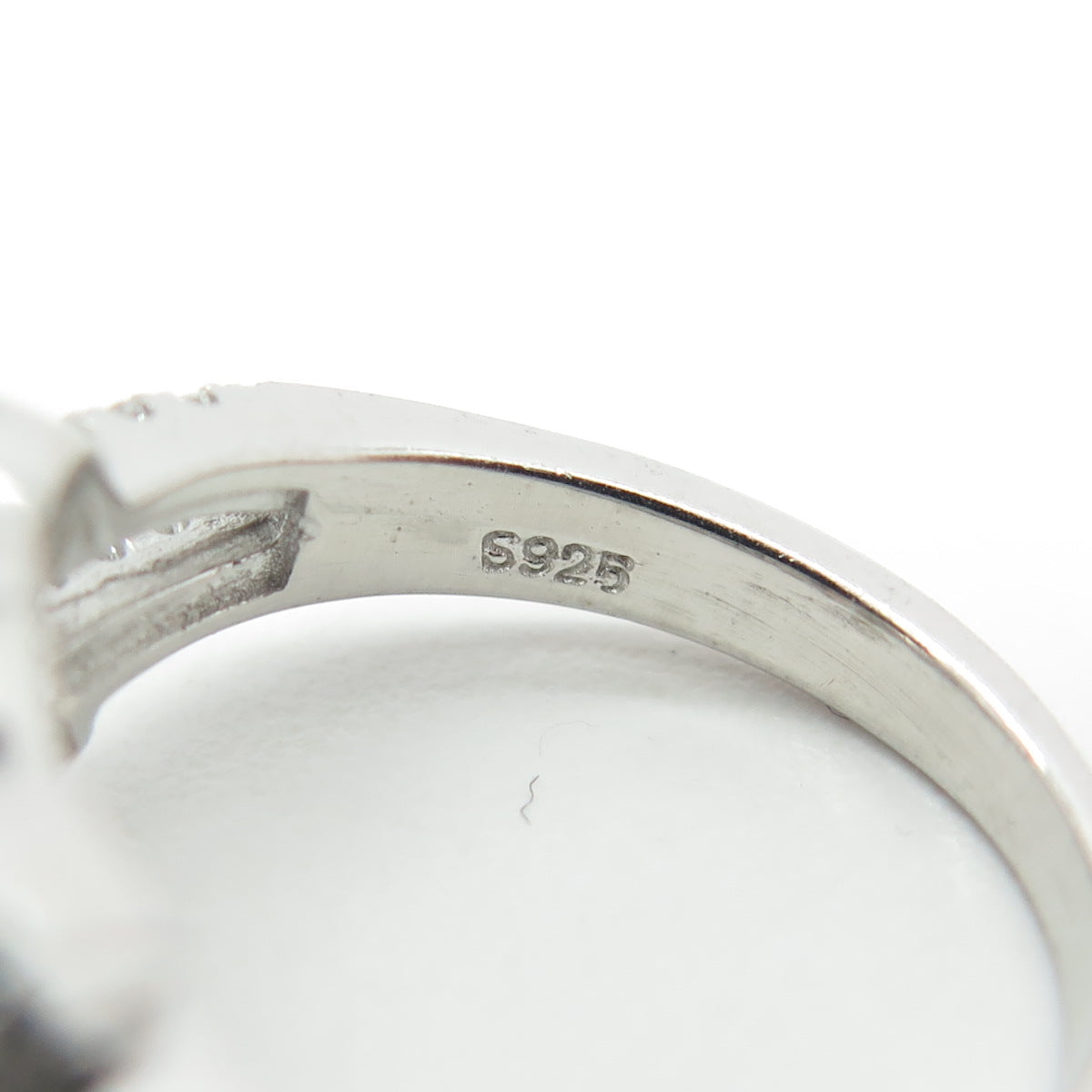 925 Sterling Silver Pave C Z Ring Size 5.5