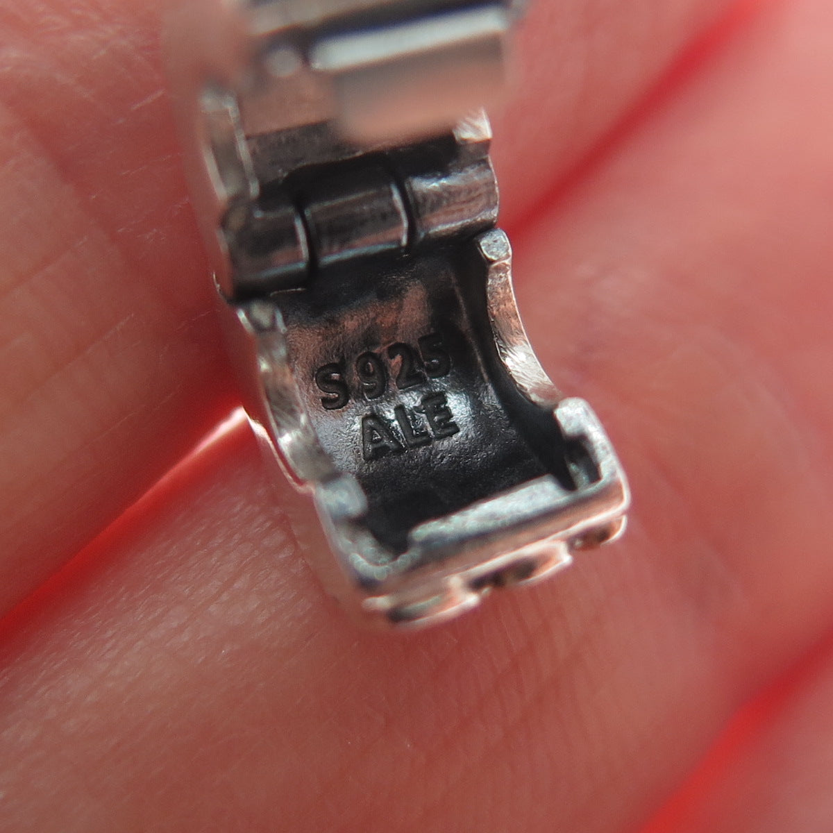 PANDORA 925 Sterling Silver Swirl Oxidized Clip Charm