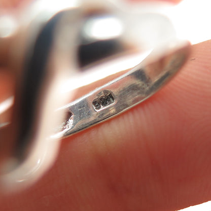 CHAPAL ZENRAY 925 Sterling Silver Vintage Modernist Interlocked Ring Size 7.25