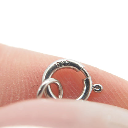 925 Sterling Silver Real White Diamond & Blue Topaz Gem Butterfly Necklace 18"