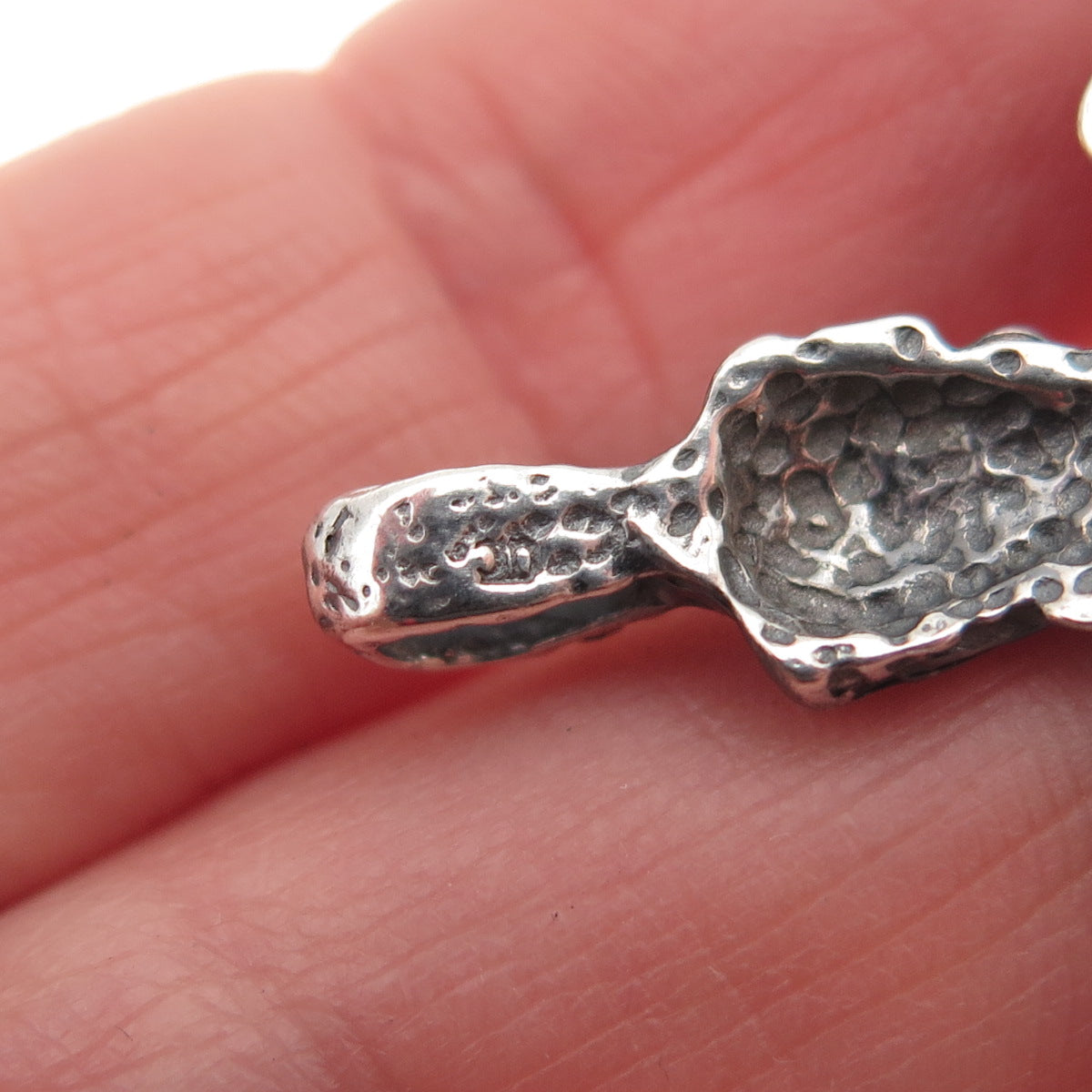 925 Sterling Silver Vintage Modernist Nugget Cross Oxidized Pendant