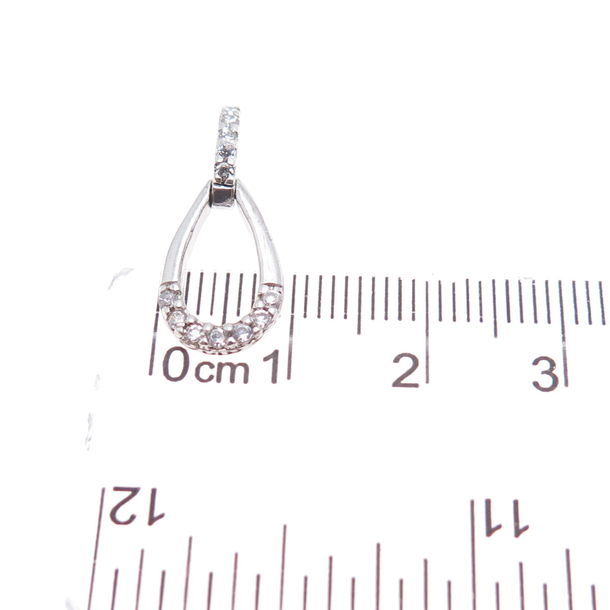 925 Sterling Silver Round-Cut C Z Teardrop Minimalist Charm Pendant