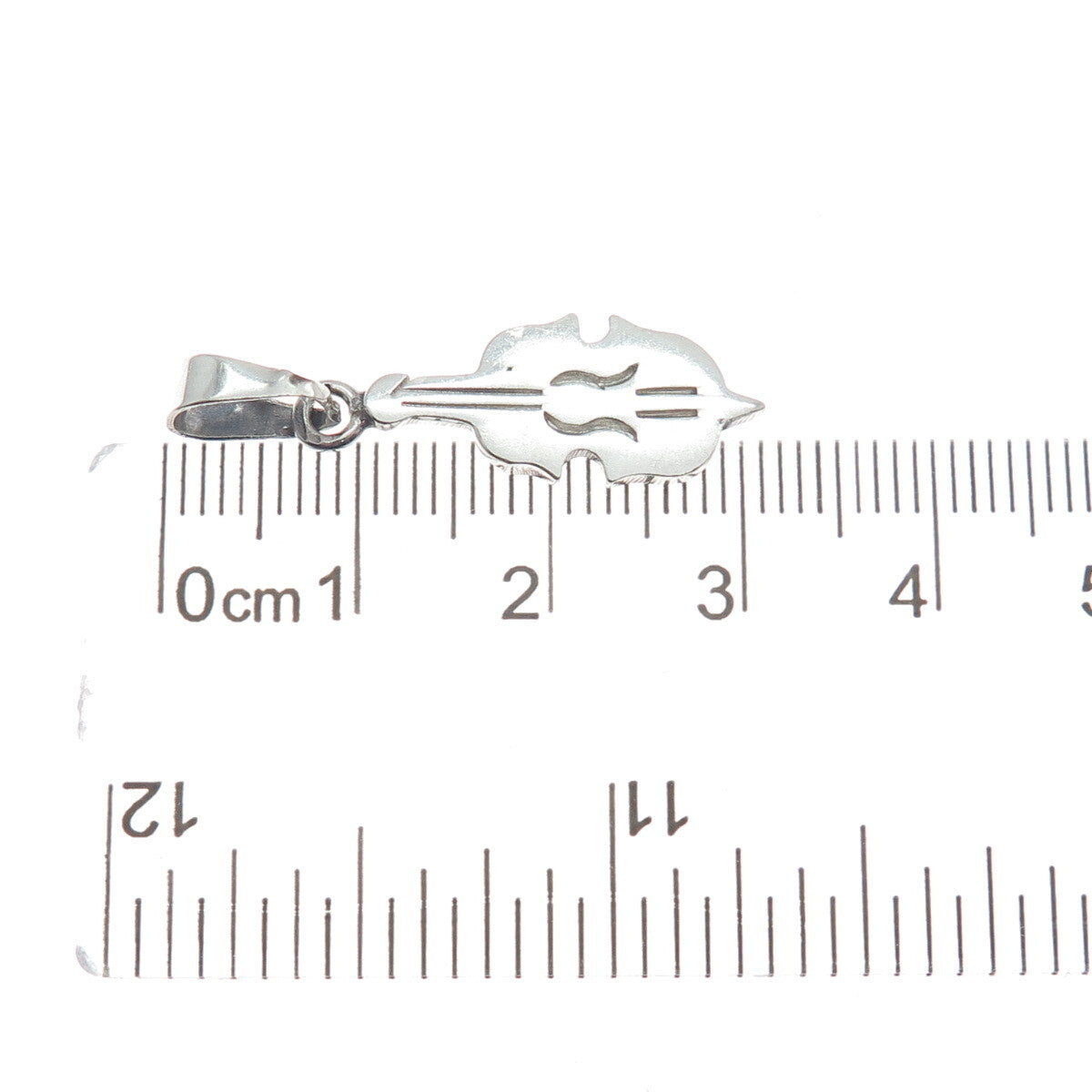 925 Sterling Silver Vintage Mexico Modernist Violin Minimalist Charm Pendant