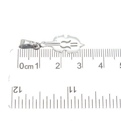 925 Sterling Silver Vintage Mexico Modernist Violin Minimalist Charm Pendant