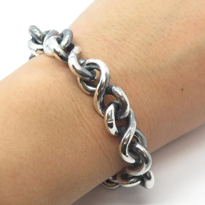 925 Sterling Silver Vintage Infinity Link Bracelet 7"