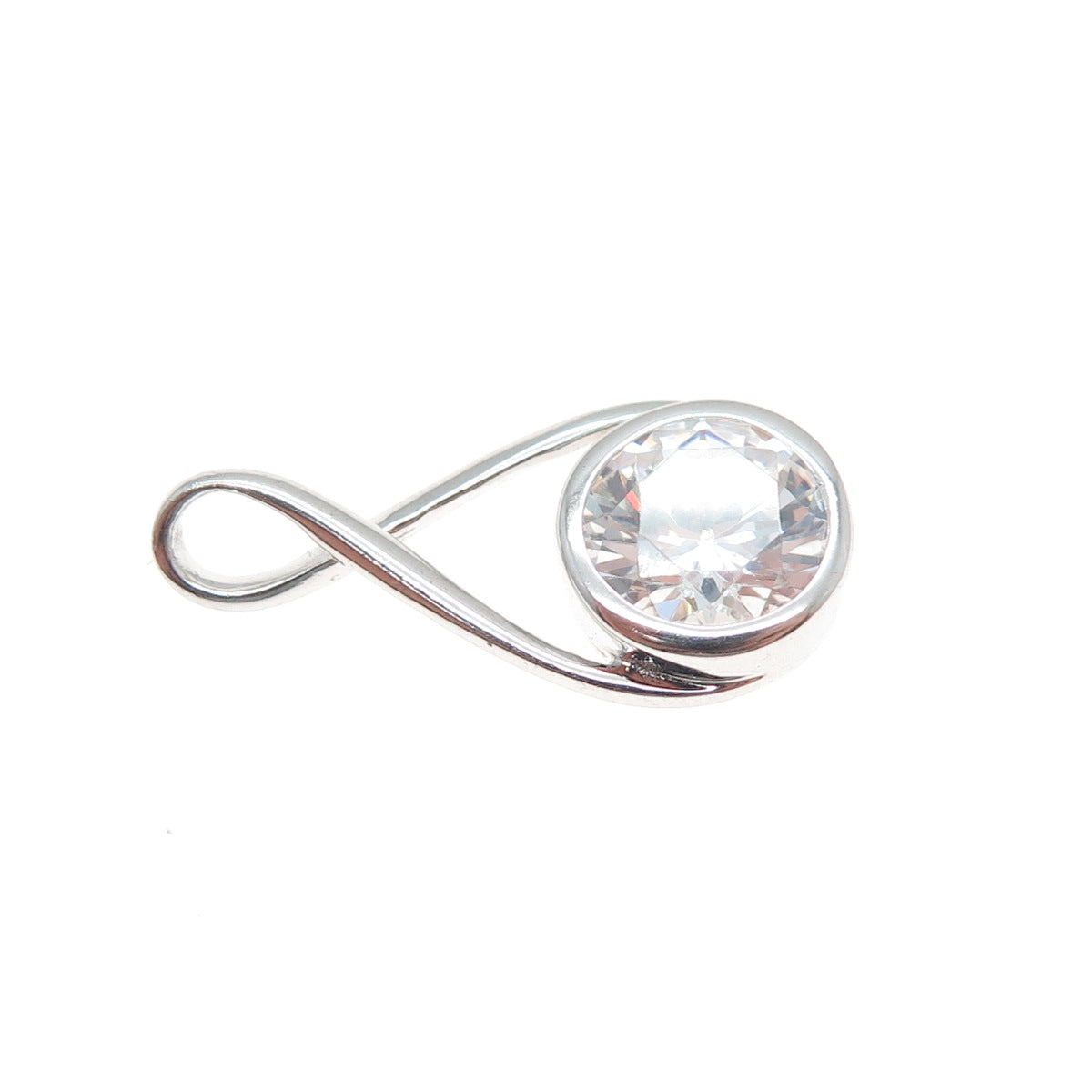 ATI ANNIKA WITT 925 Sterling Silver Round-Cut C Z Infinity Charm Pendant