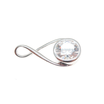 ATI ANNIKA WITT 925 Sterling Silver Round-Cut C Z Infinity Charm Pendant