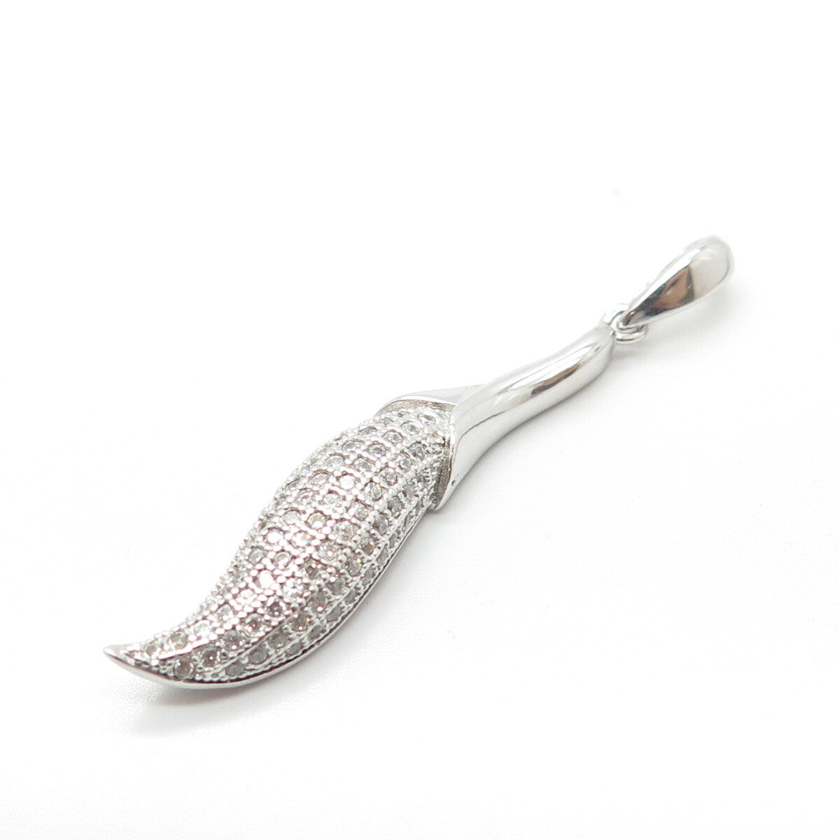 925 Sterling Silver C Z Modernist Pendant