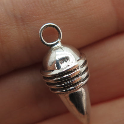 925 Sterling Silver Vintage Modernist Oxidized Jacket Earrings