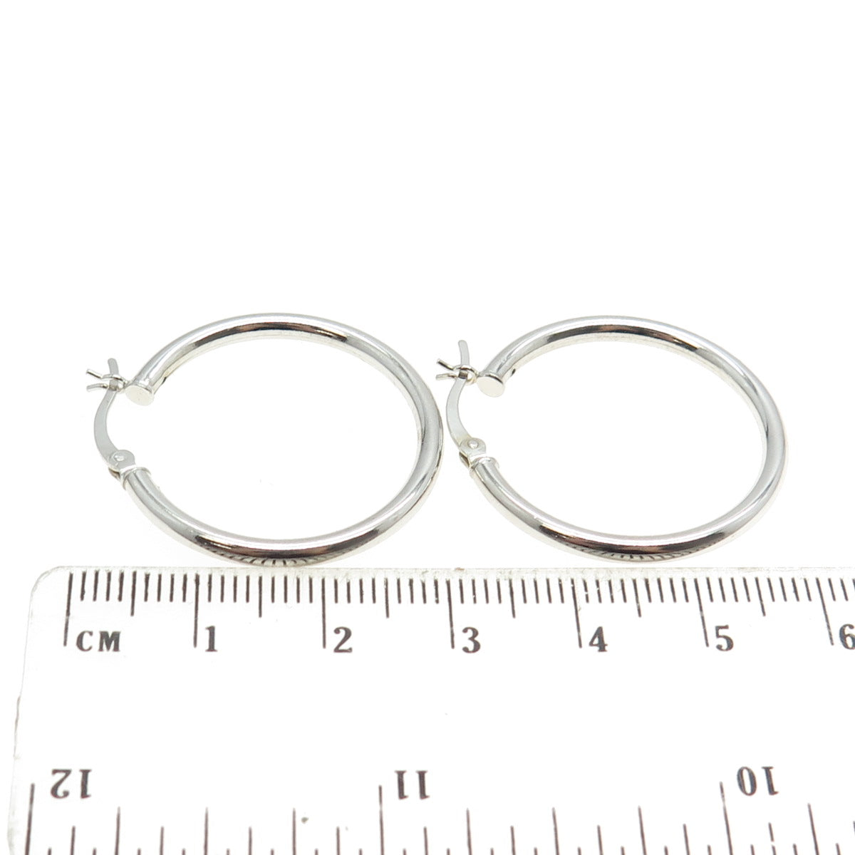 925 Sterling Silver Tube Hoop Earrings