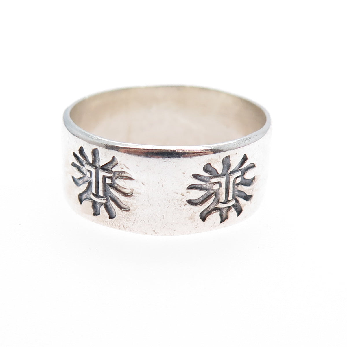 BELL TRADING POST 925 Sterling Silver Vintage Sun Symbol Band Ring Size 11.5