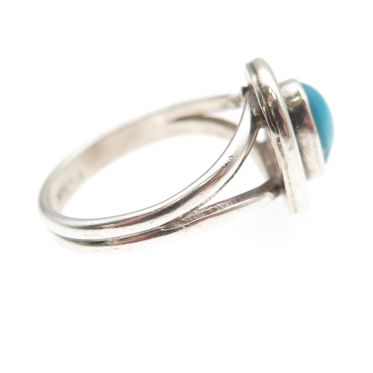 Old Pawn 925 Sterling Silver Vintage Southwestern Turquoise Tribal Ring Size 5