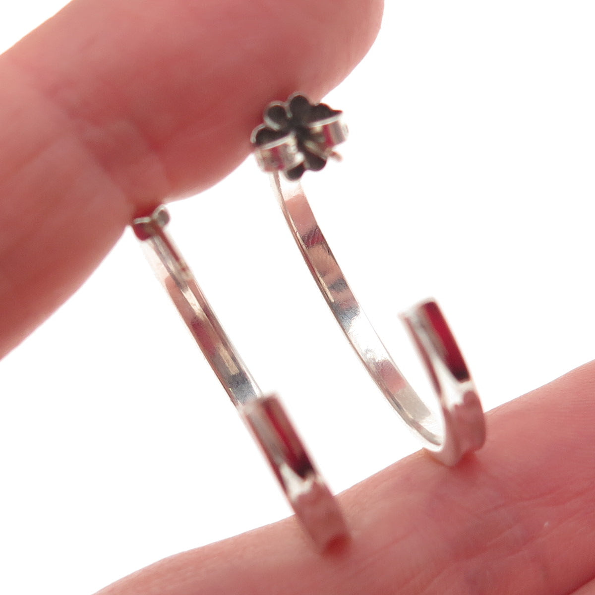 Tiffany & Co. 925 Sterling Silver Vintage 1837 Collection Hoop Earrings