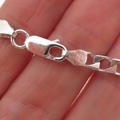 925 Sterling Silver Vintage Italy Curb Chain Necklace 22"