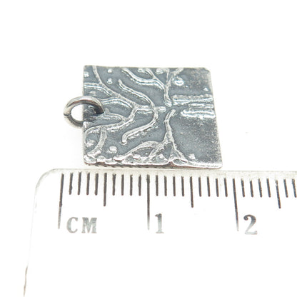 999 Silver Vintage Modernist Tree Oxidized Pendant