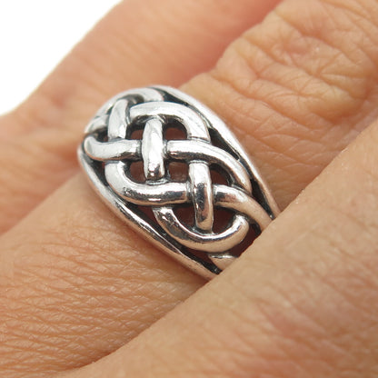 925 Sterling Silver Vintage Celtic Knot Ring Size 6.75