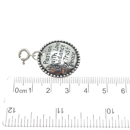 925 Sterling Silver Vintage Galatians 5:22 Oxidized Spring Ring Lock Pendant