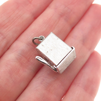 925 Sterling Silver Antique Art Deco Casino Slot Machine 3D Mini Charm Pendant