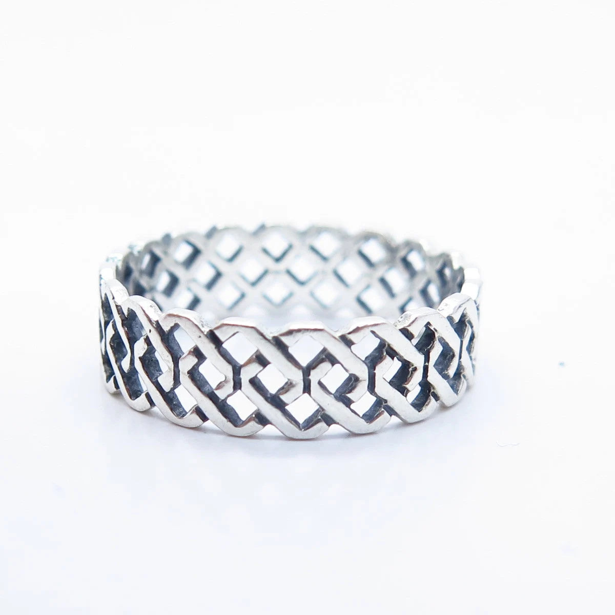 925 Sterling Silver Vintage Braided Band Ring Size 8 3/4