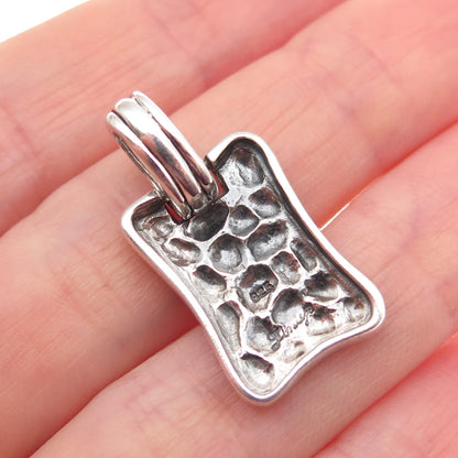 LINAJE 925 Sterling Silver Vintage Modernist Oxidized Charm Pendant