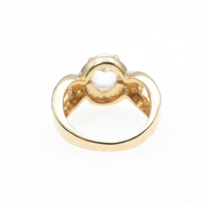 DEE BERKLEY 925 Sterling Silver Gold Plated Real White Topaz Ring Size 5