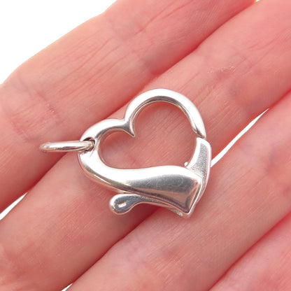 925 Sterling Silver Vintage Bracelet / Necklace Heart Lobster Lock Clasp