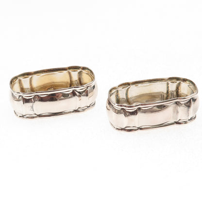 830 Silver Antique Art Deco SET of 2 Napkin Rings