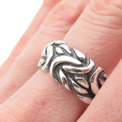 925 Sterling Silver Vintage Byzantine Oxidized Band Ring Size 9.75