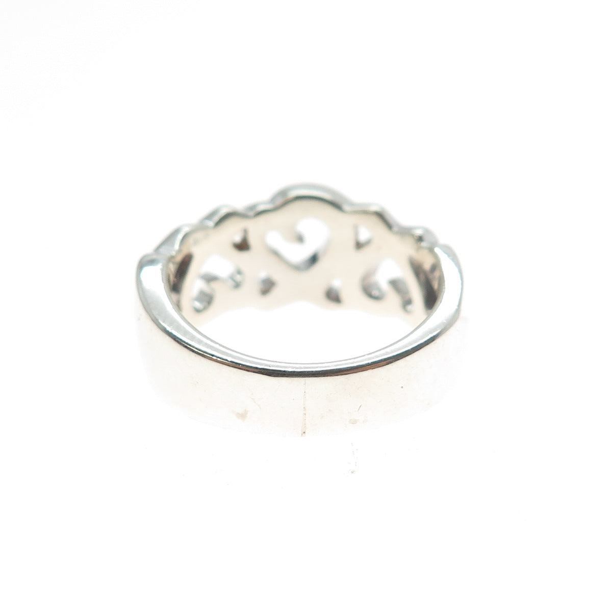 TIFFANY & CO. Paloma Picasso Sterling Silver Vintage Loving Heart Ring Size 5.75