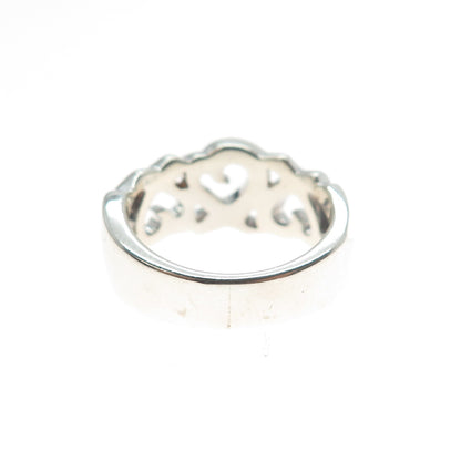 TIFFANY & CO. Paloma Picasso Sterling Silver Vintage Loving Heart Ring Size 5.75