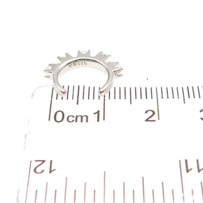 925 Sterling Silver Real Pearl & Round-Cut C Z SINGLE Cuff Earring