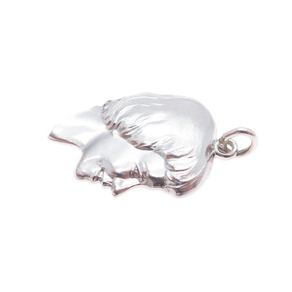 WELLS 925 Sterling Silver Vintage Boy Profile Charm Pendant