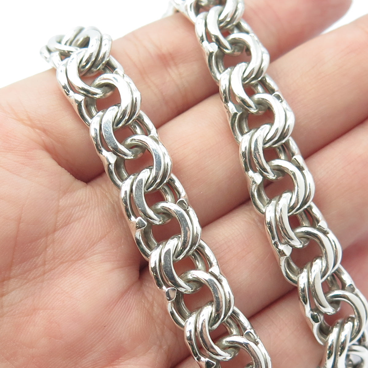 925 Sterling Silver Vintage ID Rolo Chain Heavy Necklace 24"